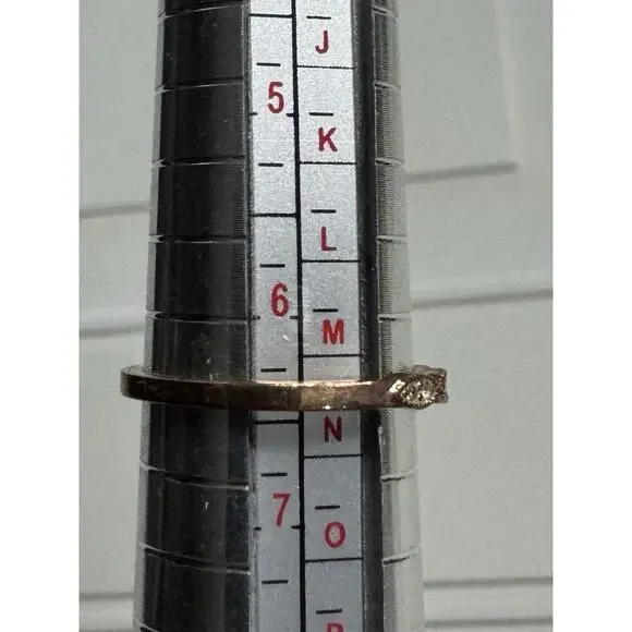 Sterling Silver Rose Gold Twist Helix Clear Stone Fashion Ring - Picture 3 of 4